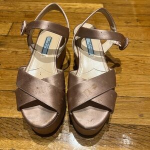 Prada Women's Brown Wedge Sandals
